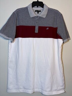 IZOD Men’s Maroon White Colorblock Polo Shirt XL 97 % Cotton
Casual dad style